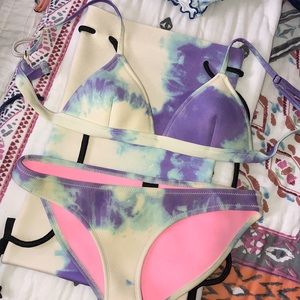 Tie dye triangle bikini